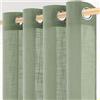 MRTREES Tende Voile Semi-trasparente Effetto Lino Verde Salvia 2 Pezzi con Occhielli 140x245 CM Tende Leggere per Interni Camera da Letto Moderna Soggiorno Salotto Tenda da Interno
