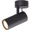 DAWALIGHT Faretto da Soffitto Orientabile Nero Moderna Applique da Parete Interno LED GU10 5W 3000K Bianco caldo Lampadario Spot per Cucina Camera Letto Salotto Soggiorno Corridoio, Alluminio