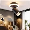 URing Faretti LED Soffitto Orientabili - Faretti da Parete Interno Nero - Lampadario Soffitto 1 Luci con 1 x 5W GU10 LED, 3000K Bianco Caldo Faretti da Soffitto per Cucina, Camera da Letto, soggiorno