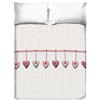 PENSIERI DELICATI Telo Copriletto Matrimoniale 260 x 280 cm, Telo Singolo 100% Cotone Pique, Ideale Come Telo Arredo, Coperta Salva Letto 2 Piazze, Fantasia Cuore Appeso Rosso, 100% Made in Italy