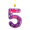Sdjuifsd Candela Numero 5 Gabby, Candela a Tema, Candele Gabby Viola 3D, Candele Compleanno Gabby, Decorazioni per Feste, Decorazione per Torte, Ragazzi e Ragazze, Anniversari, Baby Shower, Compleanni Bambini