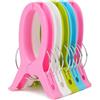 Alaoo 5 Pezzi mollette per Telo Mare, Grandi Mollette per Bucato, Mollette Colorate per Telo da Spiaggia, Randi Mollette in Plastica Biancheria, Adatto per Teli da Mare, trapunte, Asciugamani