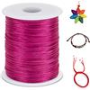 LEREATI 1.5mm Filo Nylon per Braccialetti, 100m Cordoncino per Braccialetti Coda di Topo Cordoncino Natalizio, Macrame Corda per Collane Perline Gioielli Fai da Te (Rosso Rosa)