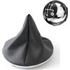Car Passion Cuffia Leva Cambio Manuale + Pomello + Ghiera Cromata Interna e Esterna Telaio Compatibile con Fiat 500 2007> Cuciture Nere 5 Marce Set Completo Ricambio Auto (Cuffia + Pomello Cromato)