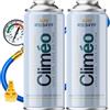 Climéo 400 ml - Sostituto ecologico per il refrigerante R1234yf 2 in 1, 3 in 1 | Manutenzione dell'aria condizionata in autonomia (2 lattine + tubo, 2 in 1)