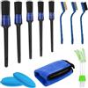 Newellsail Kit di Pulizia Auto Kit Spazzole Pulizia Auto con Panni in Microfibra e Spugna Set di Cura dell'Auto per la Pulizia di Ruote, Interno, Esterno, Cruscotto, Prese d'Aria 12 Pezzi