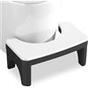 YHNDECO Sgabello WC multifunzione ragbare per la casa, pratico e compatto, stabile, permette una posizione accovacciata anti intasamento (bianco)
