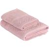 IL BOTTEGONE Set asciugamani bagno 1 Viso e 1 Bidet, coppia asciugamani bagno, Spugna 100% Cotone, morbido al tatto, Jacquard (Rosa)