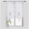 Smithoom 1 Pannello Tenda Classica Fiore Ricamo Nappa Decorazione Tende in Voile per Porta Della Cucina Piccola Finestra Viola 40x90cm