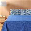 Bassetti Copriletto Leggero Arita - 100% Cotone Panama - 260x260 cm - Design Orientale - Certificato OEKO-TEX® (Blu)
