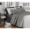 IlGruppone Completo Letto Lenzuola Matrimoniale,100% Cotone, Set Letto, Lenzuolo sopra, sotto e Federe 2 Piazze - Grigio Scuro