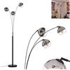 hofstein Lampada da terra Koyoto, in metallo/vetro nero/cromo/trasparente, design moderno retrò, 210 cm, 3xE14 senza lampadine