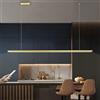 WERSVG LED Lampada a sospensione Tavolo da pranzo Moderna Minimalista Dimmerabile Lampada a sospensione di design lineare con Telecomando Cucine Ufficio Bar Sala da pranzo Lampada da soffitto (120cm, Or)