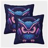 ZHUICHENG Gufo cartone animato Federa Per Cuscino Set Di 2 Per Cuscino Auto Per Divano Letto Decorazioni Gufo Copricuscino Lavabile in Lavatrice Copricuscino 45x45cm