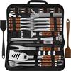 Grilliance Set di 38 posate per barbecue, in acciaio inox, accessori per barbecue per uomini, regalo di compleanno, set di utensili per barbecue di alta qualità, valigetta per barbecue，marrone