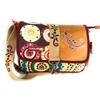 Macha Borsa inserti in cotone e in pelle con stampe colorate, borse a tracolla borsa in cotone e pelle per le donne etnico indiano (Senape)