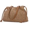 Jywmsc Borsa da Spiaggia Estiva in Paglia per le Vacanze Borsa a Tracolla Intrecciata per le Donne