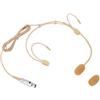 Besttoolifes Microfono cardioide con archetto auricolare per sistemi wireless Shure, microfono a condensatore professionale beige con jack da 3,5 mm, connettore XLR a 4 pin