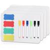 VARHHUXHA 4 Pezzi A4 Lavagna Bianca Cancellabile, Mini Lavagna Cancellabile, Lavagnetta Cancellabiles, Piccola Portatile Whiteboard White Boards con 6 Pennarelli, 4 Gomme da Cancellare per Home Office Cucina