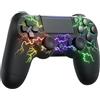 ECHTPower Controller Wireless per PS4, Joystick con Luci RGB per PS4/Pro/Slim/PC, Batteria da 1000mAH, Doppia Vibrazione, Giroscopio, Jack per Cuffie da 3,5mm, Controller Ergonomico e Antiscivolo