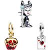 H.ZHENYUE Ciondolo in Argento Sterling 925 Witch's Apple Hearts Charm Bead con Zirconia,Compatibile con Bracciale e Collane Europei,per la festa della mamma,compleanno,regalo di Natale 3pcs / Set