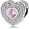 LES FOLIES DI PAOLA GRIECO Charm Cuore Rosa Strass Amore Fidanzamento in argento 925 - Les Folies per Pandora
