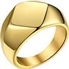 Bestyle Anelli in Oro Uomo in Acciaio Inossidabile Anello Placcato Oro Uomo Anelli Oro Semplici Misura 22