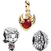 H.ZHENYUE Ciondolo in Argento Sterling 925 Charm Bead Dragon Mother Egg Fire Dragon con Zirconia,3 confezioni Compatibile Bracciale Collane Europei,festa della mamma,compleanno,regalo Natale ragazze