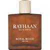 Kajal Rayhaan Royal Wood Eau de Parfum Spray Unisex 3,4 Oz - Elegante profumo da uomo in legno con profondità e carattere | Profumo maschile per tutti i giorni e occasioni con adesivo Kajal