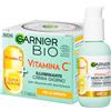 Garnier Bio Crema Giorno Vitamina C Illuminante per Pelli Spente Riduce Linee Sottili 50ml + SkinActive Siero Viso Vitamina C SPF 25 in Crema Illuminante Anti-Macchie 50ml - Set da 2