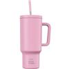 CCN Borraccia con Cannuccia, tazza termica da 1,2 l, mantiene il calore per 10 ore e si raffredda per 34 ore, thermos senza BPA, bicchiere in acciaio inox con cannuccia, impermeabile al 100%, Rosa