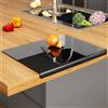 JJL Tagliere in acrilico con bordo da banco, 41 x 32 cm - Senza BPA, antiscivolo, Nero, utilizzato per proteggere i piano cucina, regalo creativo