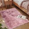 Oxford Homeware Tappeto soggiorno piccolo 50 x 80 cm - Tie-Dye rosa lilla tappeto per camera da letto antiscivolo - moderno morbido tappeto Shaggy per salotto - non perde pelo per bambini