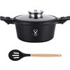 Stone&Stone Pentola 28cm professionale estremamente antiaderente con tecnologia tedesca fondo in acciaio casseruola cuoci pasta pentole anche per gas/forno e induzione sana priva di pfoa