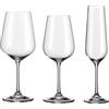 Bohemia Crystal Bohemia Cristal - Set di bicchieri Libera da 12 pezzi, 4 bicchieri da vino rosso, 4 bicchieri da vino bianco, 4 bicchieri da spumante per un piacere elegante, calici da vino in cristallo, con