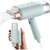 Newbealer Ferro da Stiro Verticale, Stiratrice Verticale Portatile Pieghevole, 1200W 2 Livelli di Vapore, Riscaldamento Rapido 20s e Serbatoio dell'acqua Estraibile da 180ml per Viaggio Casa, verde