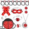 Tigvio Set di 14 costumi da ladybug per bambini, costume da ladybug, costume da ladybug per bambini, costume da ladybug, costume da ladybug per ragazze, cosplay, carnevale