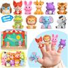 Oriate Safari Animali Bambole da dita per bambini, Story Time Baby Animali Bambole con piattaforma di gioco per giochi di ruolo, Mold Free Dita Bambole Baby Pasqua giocattolo da bagno con sacchetto di