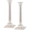 DRW Set 2 candelabri argentati base quadrata 5,5 x 5,5 x 23 cm