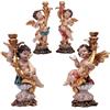 DRW Set 4 candelabri angeliti in resina dipinti a mano 10 x 1027 cm