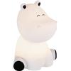 Eglo Lampada da notte a LED Castellino, luce notturna comodino batteria, decorazione per la cameretta dei bambini, funzione touch, forma di ippopotamo, blu, colore luce: bianco caldo, RGB