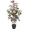 Flair Flower Cespuglio di rose artificiali in vaso, rose artificiali, fiori artificiali, piante decorative, piante in seta, piante decorative, piante da interni, piante da ufficio, matrimonio, rosa