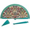 DRW Ventaglio in Legno Decorato con Telaio Rose William Morris, Blu, Medidas: 42 cm