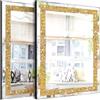 ZOLAPI, 2 specchi da parete in cristallo con diamanti sintetici, brillante specchio in vetro impiombato a mano, specchio decorativo per corridoio, bagno, camera da letto, 28 x 38 cm