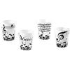 DRW Set di 4 bicchierini in vetro note musicali 5 x 5 x 6 cm