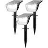 Linkind 60 faretti solari a LED per esterni da giardino, 800 lm, 6500 K, luce diurna, con indicatore di carica, regolabile a 135°, con batteria di classe S, IP67, resistente alle intemperie