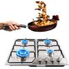 Bazargame Fornello a gas da 23 pollici, 4 fuochi, cucina da incasso, in acciaio inox, a gas, spegnimento automatico, bruciatore per gas naturale/propano (4 fiamme)