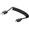 DELOCK CABLE USB A - MICRO USB M/M 0.20M-0.60M EN ESPIRAL NEGRO