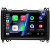 7SIMO 【 2GB+64GB】Android 14 Autoradio Car Tablet Per Mercedes Benz Classe A B W169 W245 B160 B170 B180 B200 W639 Vito Viano W906 Sprinter Wireless Carplay/Android Auto, Navigazione GPS, Radio, Bluetooth