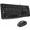 Logitech MK120 Combo Tastiera e Mouse con Filo per Windows, Layout ‎Portoghese QWERTY - Nero